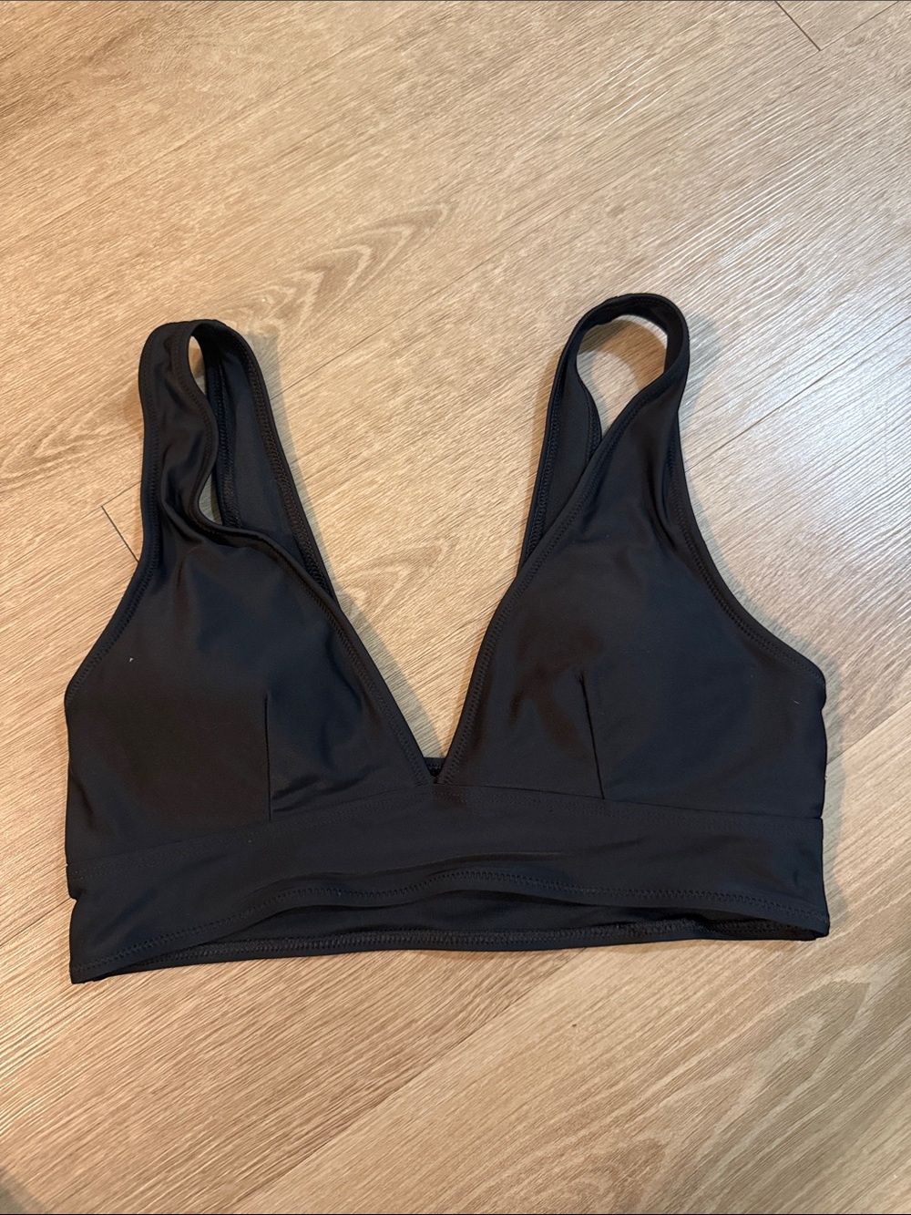 Old Navy Black V-Plunge Swim Bikini Top